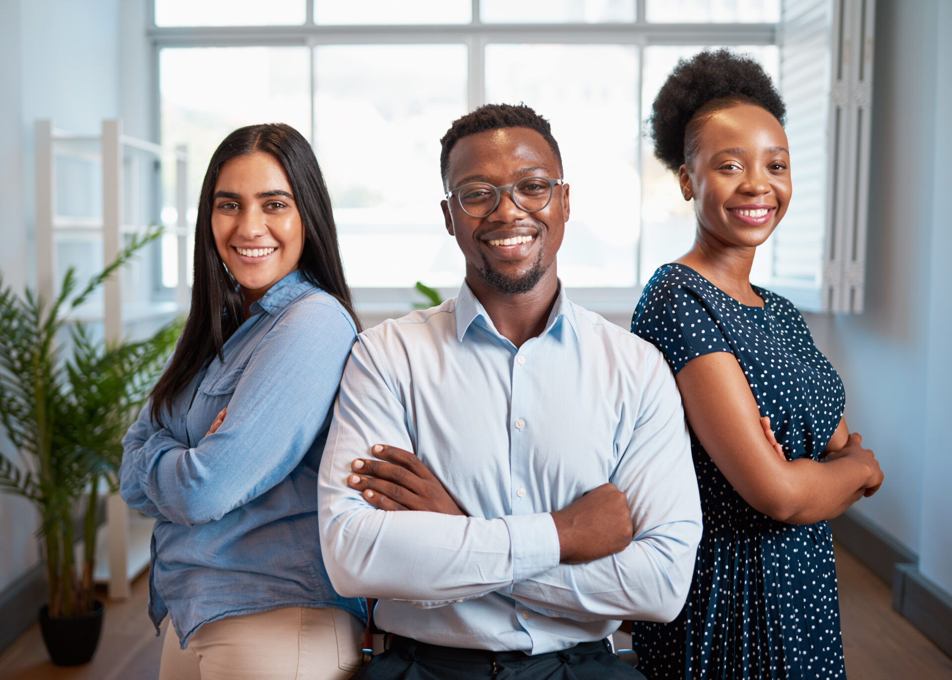 Diverse team of professionals smiling
